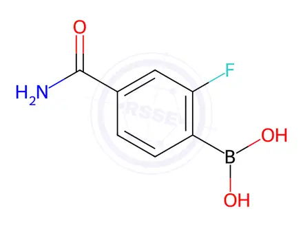 Chemical structure of (4-Carbamoyl-2-fluorophenyl)boronic acid