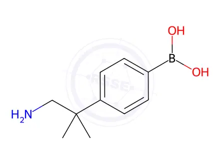 Chemical structure of (4-(1-Amino-2-methylpropan-2-yl)phenyl)boronic Acid Hydrochloride