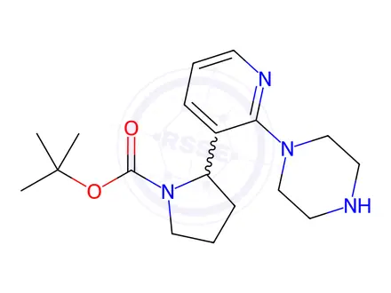 Chemical structure of tert-Butyl 2-(2-(piperazin-1-yl)pyridin-3-yl)pyrrolidine-1-carboxylate