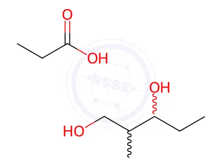 Chemical structure of 3-Hydroxy-2-methylpentyl propionate