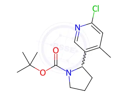 Chemical structure of Tert-butyl 2-(6-chloro-4-methylpyridin-3-yl)pyrrolidine-1-carboxylate