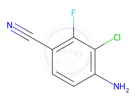 Chemical structure of Benzonitrile, 4-amino-3-chloro-2-fluoro-