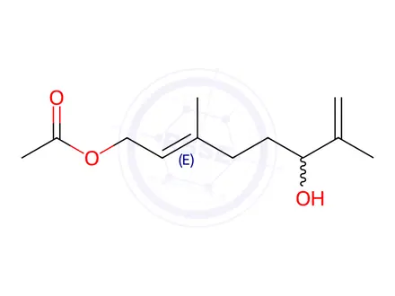 Chemical structure of (6E)-2,6-Dimethyl-8-acetoxy-1,6-octadiene-3-ol