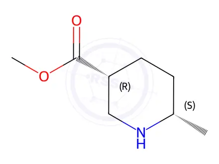 Chemical structure of (3R,6S)-Methyl 6-Methylpiperidine-3-carboxylate (2R,3R)-2,3-dihydroxysuccinate