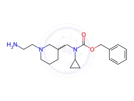 Chemical structure of Benzyl ((1-(2-aminoethyl)piperidin-3-yl)methyl)(cyclopropyl)carbamate