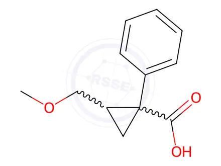 Chemical structure of 2-(Methoxymethyl)-1-phenylcyclopropanecarboxylic acid