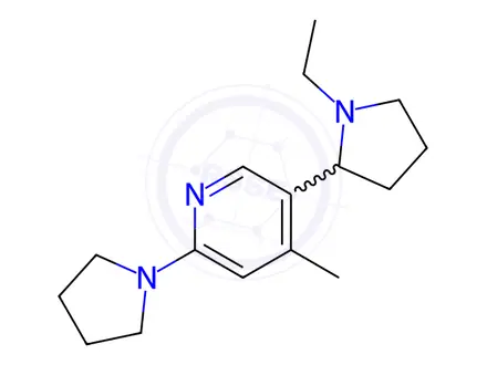 Chemical structure of 5-(1-Ethylpyrrolidin-2-yl)-4-methyl-2-(pyrrolidin-1-yl)pyridine