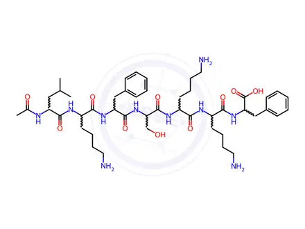 Chemical structure of AC-LEU-LYS-PHE-SER-LYS-LYS-PHE-OH