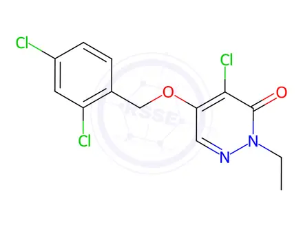 Chemical structure of 4-Chloro-5-((2,4-dichlorobenzyl)oxy)-2-ethylpyridazin-3(2H)-one