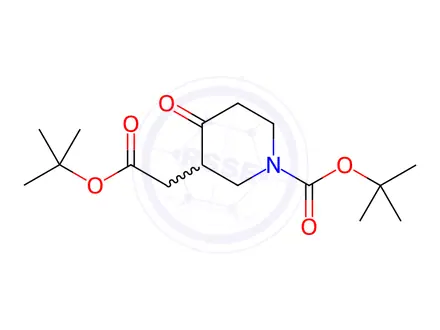 Chemical structure of tert-Butyl 3-(2-(tert-butoxy)-2-oxoethyl)-4-oxopiperidine-1-carboxylate