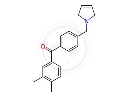 Chemical structure of (4-((2,5-Dihydro-1H-pyrrol-1-yl)methyl)phenyl)(3,4-dimethylphenyl)methanone