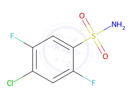 Chemical structure of 4-Chloro-2,5-difluorobenzenesulphonamide97%