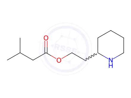Chemical structure of 2-(2-Piperidinyl)ethyl 3-methylbutanoate hydrochloride