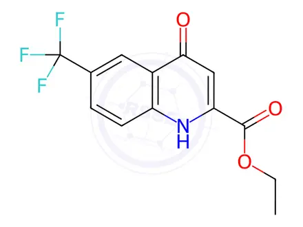 Chemical structure of ETHYL 4-HYDROXY-6-(TRIFLUOROMETHYL)QUINOLINE-2-CARBOXYLATE