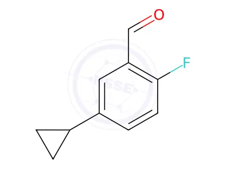 Chemical structure of Benzaldehyde, 5-cyclopropyl-2-fluoro-