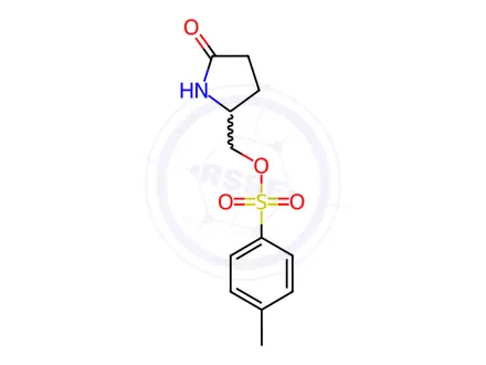 Chemical structure of 2-Pyrrolidinone, 5-[[[(4-methylphenyl)sulfonyl]oxy]methyl]-