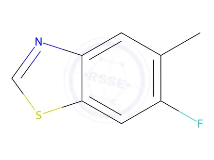 Chemical structure of Benzothiazole, 6-fluoro-5-methyl-(9CI)