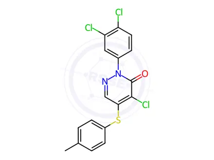 Chemical structure of 4-Chloro-2-(3,4-dichlorophenyl)-5-[(4-methylphenyl)sulfanyl]-2,3-dihydropyridazin-3-one