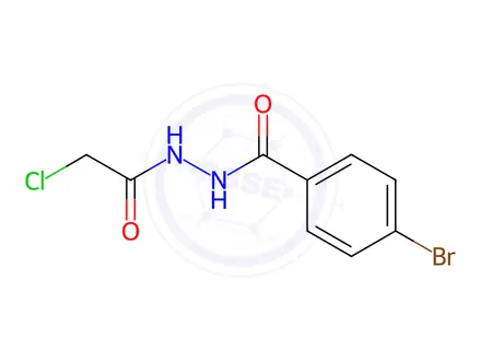 Chemical structure of 4-Bromo-N'-(2-chloroacetyl)benzohydrazide