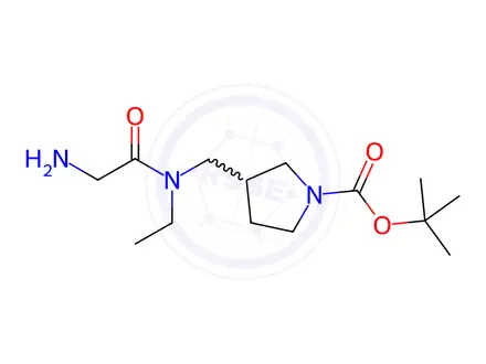 Chemical structure of tert-Butyl 3-((2-amino-N-ethylacetamido)methyl)pyrrolidine-1-carboxylate