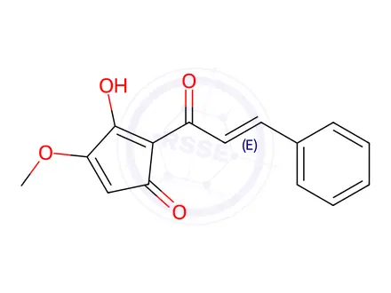 Chemical structure of (Z)-2-((E)-1-Hydroxy-3-phenylallylidene)-4-methoxycyclopent-4-ene-1,3-dione