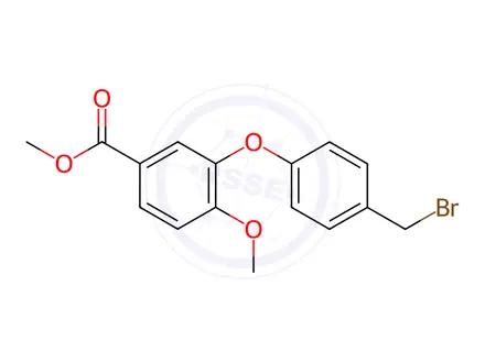 Chemical structure of Methyl 3-(4-(bromomethyl)phenoxy)-4-methoxybenzoate