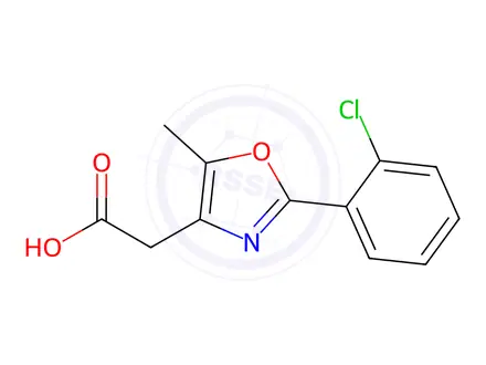 Chemical structure of 2-(2-(2-Chlorophenyl)-5-methyloxazol-4-yl)acetic acid