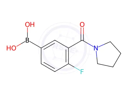 Chemical structure of (4-Fluoro-3-(pyrrolidine-1-carbonyl)phenyl)boronic acid