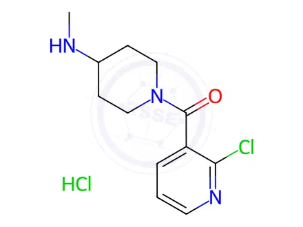 Chemical structure of (2-Chloro-pyridin-3-yl)-(4-MethylaMino-piperidin-1-yl)-Methanone hydrochloride
