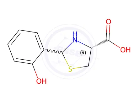 Chemical structure of (R)-2-(2-Hydroxyphenyl)thiazolidine-4-carboxylic acid
