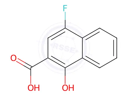Chemical structure of 4-Fluoro-1-hydroxy-2-naphthoic acid