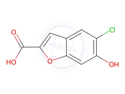 Chemical structure of 5-Chloro-6-hydroxybenzofuran-2-carboxylic acid