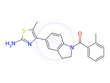 Chemical structure of [5-(2-Amino-5-methyl-4-thiazolyl)-1-indolinyl](2-methylphenyl)methanone