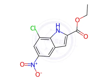 Chemical structure of ethyl 7-chloro-5-nitro-1H-indole-2-carboxylate