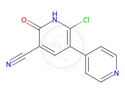 Chemical structure of 2-Chloro-6-oxo-1,6-dihydro-[3,4'-bipyridine]-5-carbonitrile