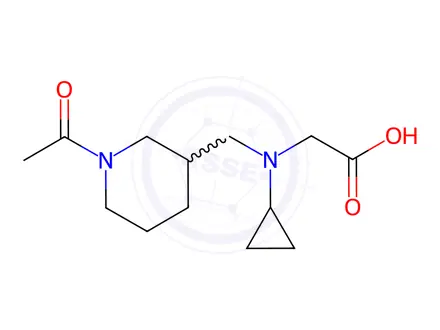 Chemical structure of 2-(((1-Acetylpiperidin-3-yl)methyl)(cyclopropyl)amino)acetic acid