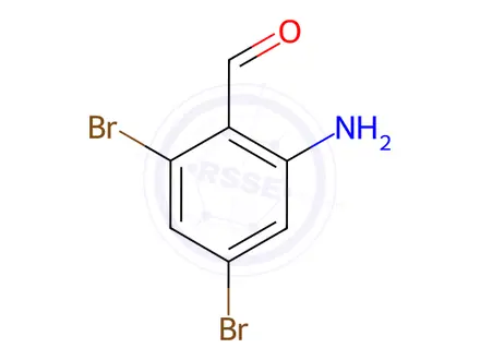 Chemical structure of Benzaldehyde, 2-amino-4,6-dibromo-
