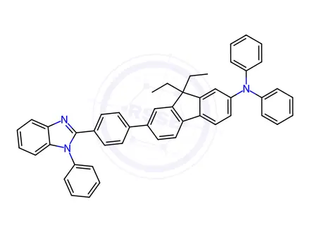 Chemical structure of 9,9-Diethyl-N,N-diphenyl-7-(4-(1-phenyl-1H-benzo[d]imidazol-2-yl)phenyl)-9H-fluoren-2-amine