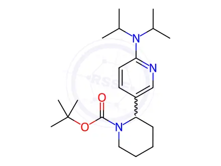 Chemical structure of tert-Butyl 2-(6-(diisopropylamino)pyridin-3-yl)piperidine-1-carboxylate