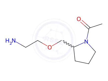 Chemical structure of 1-(2-((2-Aminoethoxy)methyl)pyrrolidin-1-yl)ethanone