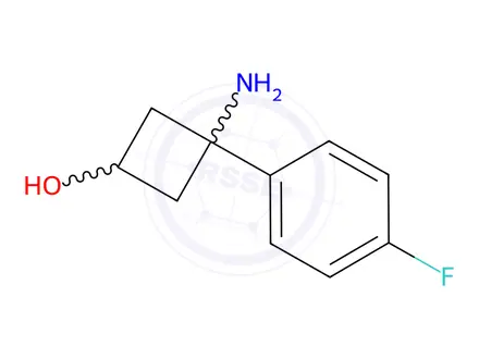 Chemical structure of 3-Amino-3-(4-fluorophenyl)cyclobutan-1-ol