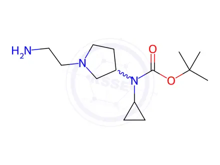 Chemical structure of tert-Butyl (1-(2-aminoethyl)pyrrolidin-3-yl)(cyclopropyl)carbamate