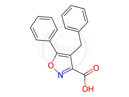 Chemical structure of 4-Benzyl-5-phenylisoxazole-3-carboxylic acid