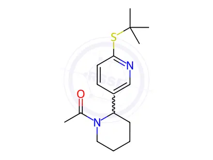 Chemical structure of 1-(2-(6-(tert-Butylthio)pyridin-3-yl)piperidin-1-yl)ethanone