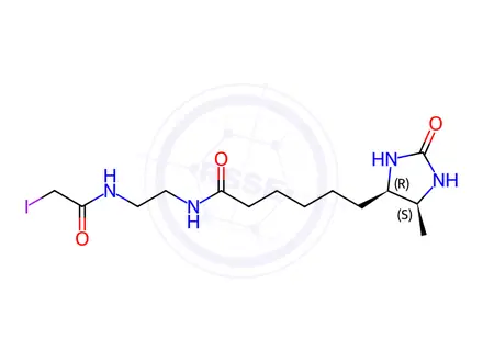 Chemical structure of Desthiobiotin-Iodoacetamide