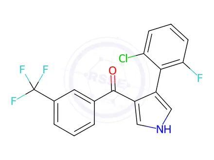 Chemical structure of (4-(2-Chloro-6-fluorophenyl)-1H-pyrrol-3-yl)(3-(trifluoromethyl)phenyl)methanone