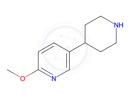Chemical structure of 2-methoxy-5-(piperidin-4-yl)pyridine dihydrochloride