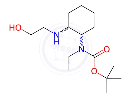Chemical structure of Tert-butyl ethyl(2-((2-hydroxyethyl)amino)cyclohexyl)carbamate