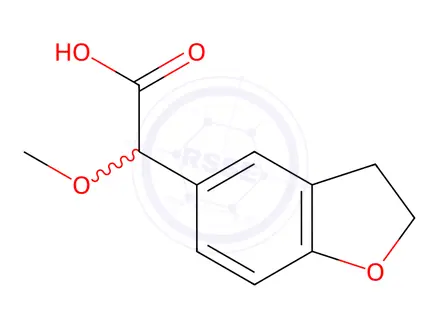 Chemical structure of 2-(2,3-Dihydro-1-benzofuran-5-yl)-2-methoxyacetic acid