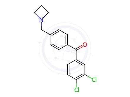 Chemical structure of (4-(Azetidin-1-ylmethyl)phenyl)(3,4-dichlorophenyl)methanone